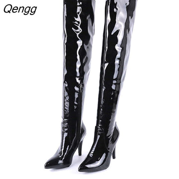 Niulatu High Heels Over The Knee Boots Women Thigh High Boots Ladies Spring Autumn Long Boots Shoes Woman Black Red DJSE